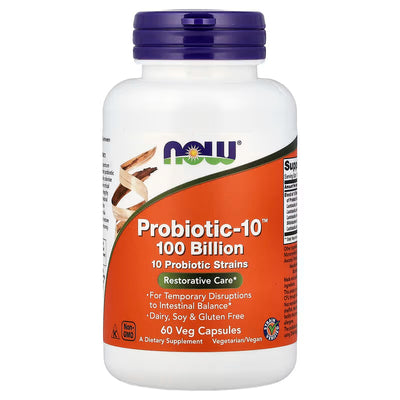 NOW Foods Probiotic-10™ 100 Billion – 30 Capsules Végétales