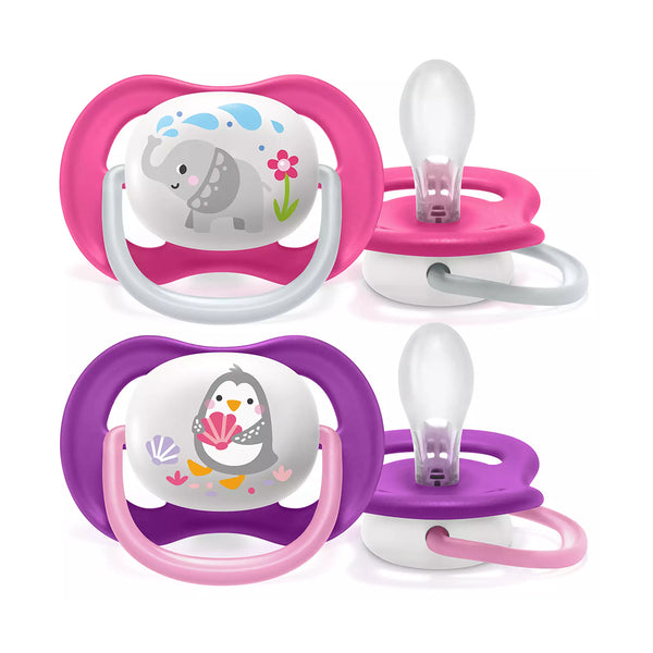 Avent Sucette Ortho 6-18M Girl Elep/peng