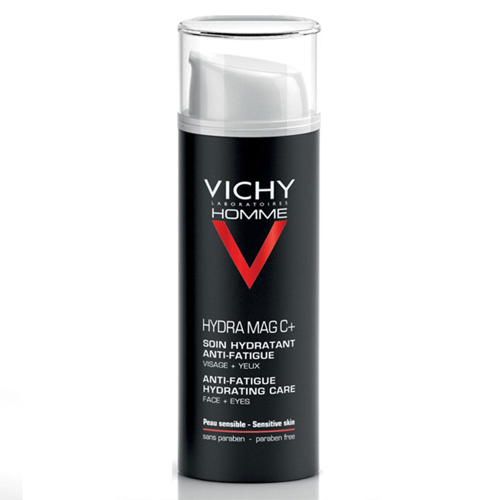 Vichy Homme Hydra Mag C+ Soin Hydratant Anti-Fatigue Visage et Yeux Sensibles 50ml