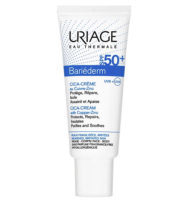 Uriage - Bariéderm - Cica-Crème SPF50+ au Cuivre-Zinc - 40 ml