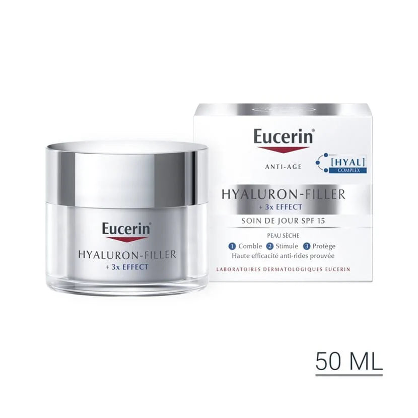 Eucerin Hyaluron-filler + 3x Effect Soin de Jour Peau Sèche SPF 15
