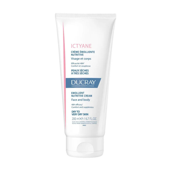 Ducray Ictyane Crème Émolliente Nutritive Visage et Corps Peaux Sèches à Très Sèches 200ml