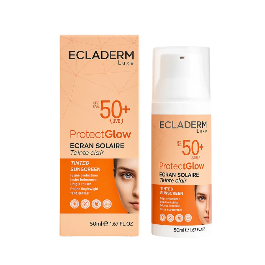 Ecladerm Protect Glow Écran Solaire Teinte Claire SPF50+ 50ml