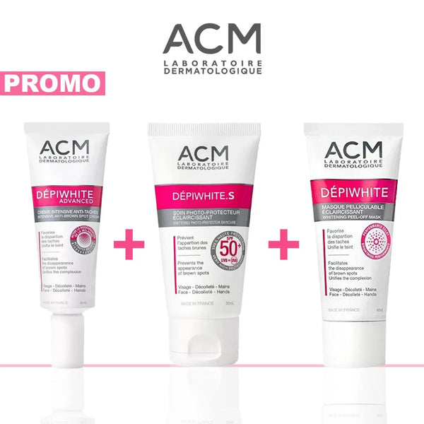 ACM Pack Dépiwhite Advanced Crème Intensive Anti-Taches 40ml + Dépiwhite Masque Pelliculable 40ml + Dépiwhite S Écran 50ml