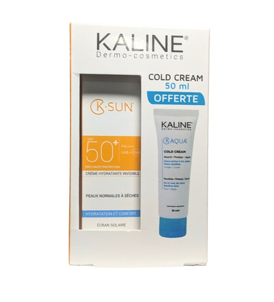 Kaline K-SUN Écran Solaire Invisible Peaux Normales à Sèches SPF50+ 50ml + Cold Cream 50ml