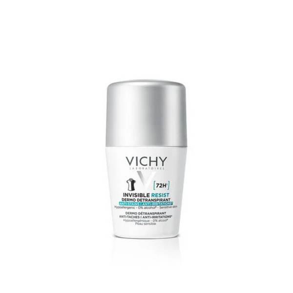 Vichy Déodorant Dermo-détranspirant Invisible Protect 72H Anti-taches Anti-irritations.