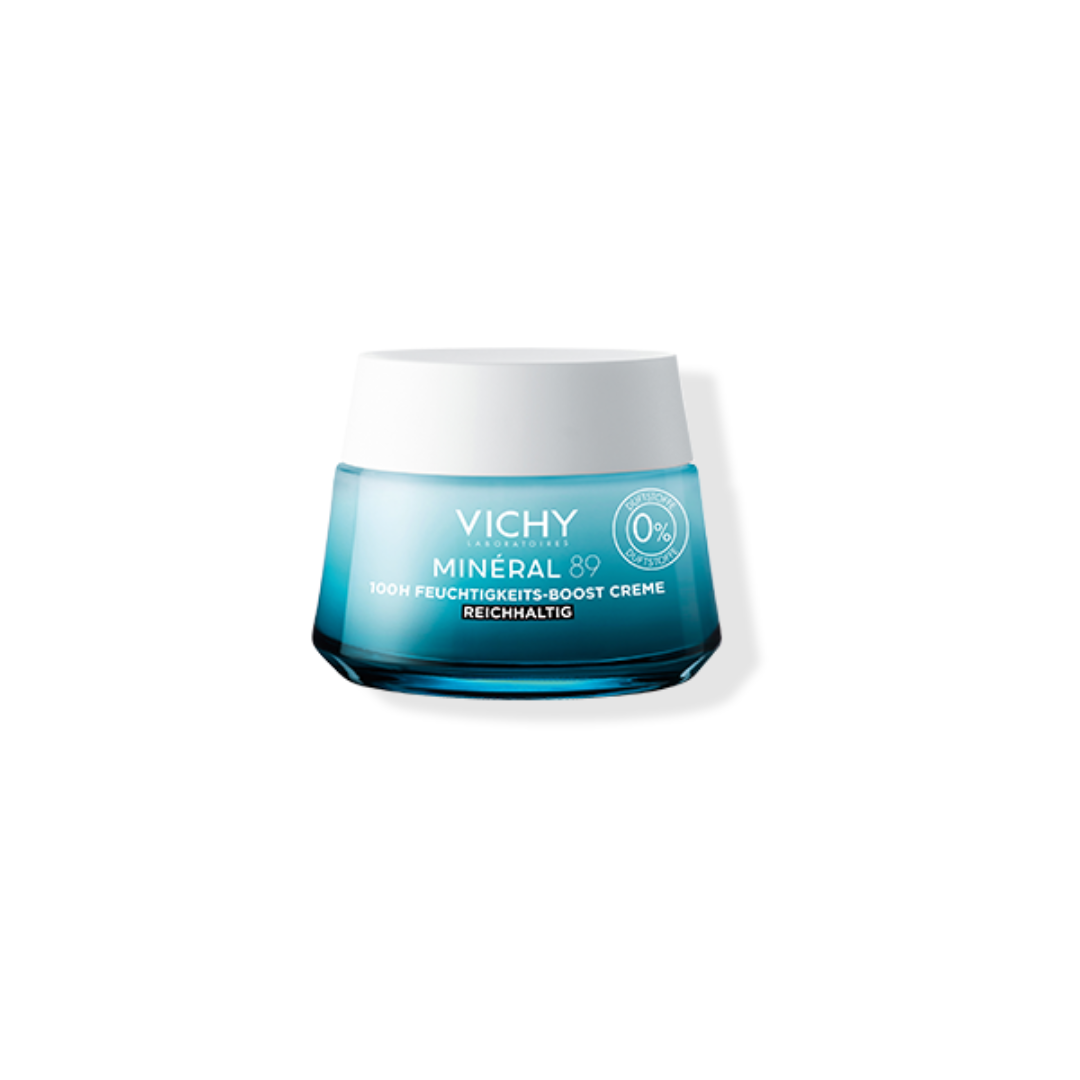 Vichy Minéral 89 Crème Riche Boost D’hydratation 100H Sans Parfum