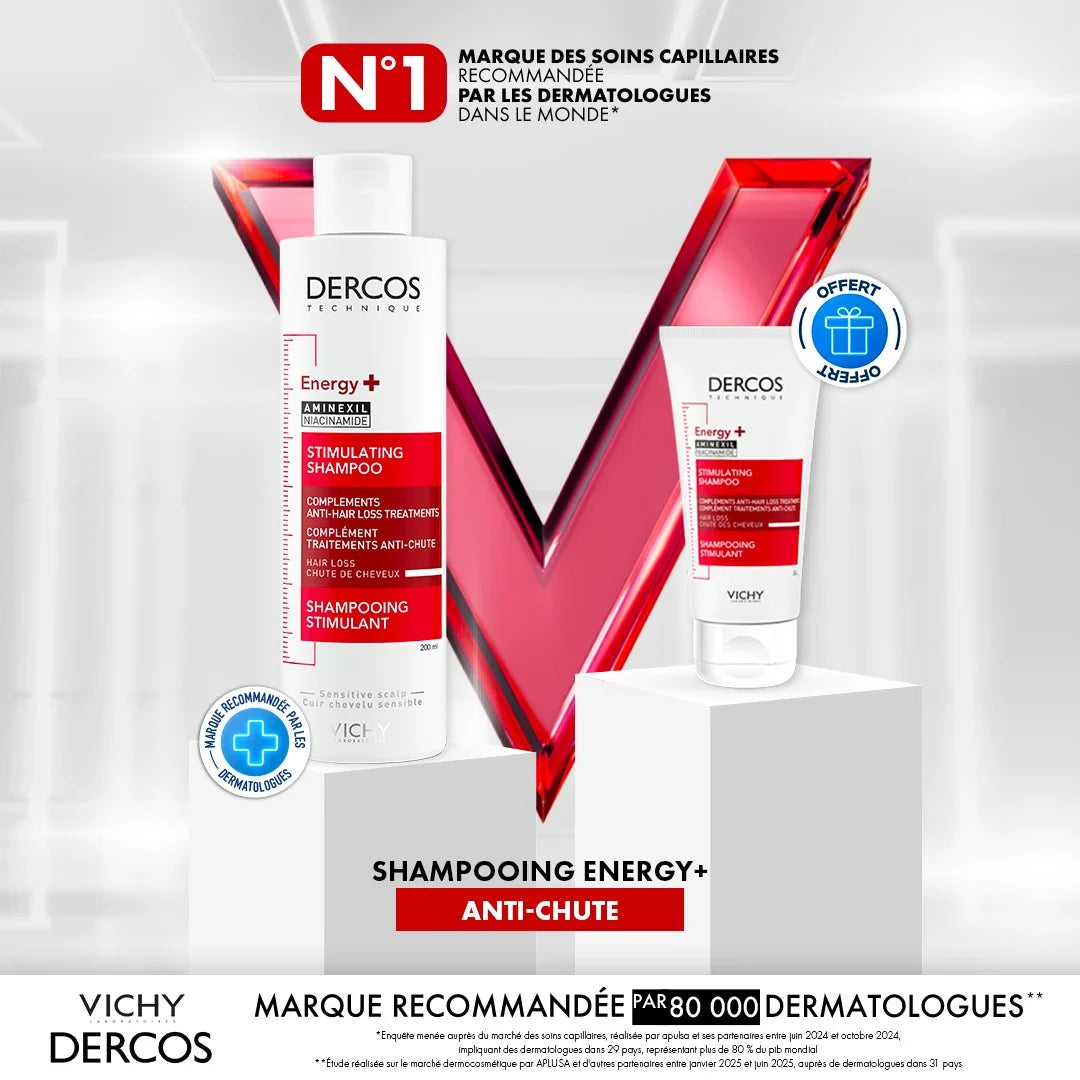 Vichy Pack Dercos Énergisant+ Shampooing Complément Anti-Chute 400ml + Shampooing Format Voyage Offert 50ml