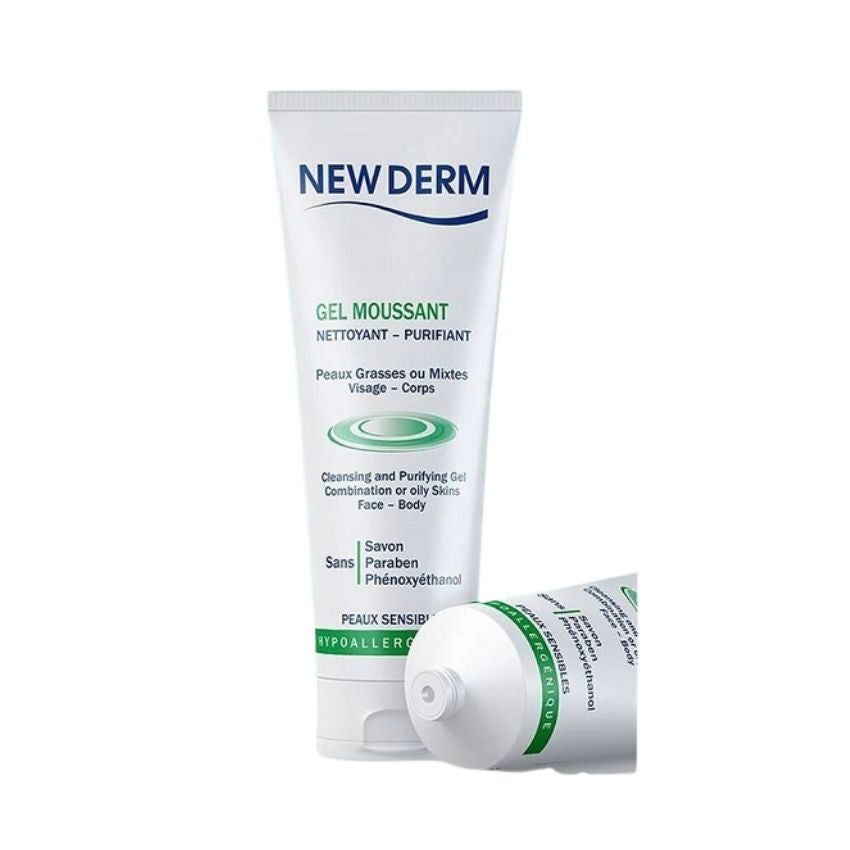 New Derm Gel Moussant Nettoyant Purifiant 250ml