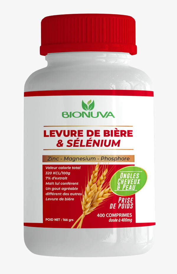 Bionuva Levure de Bière + Sélénium – 400 Comprimés