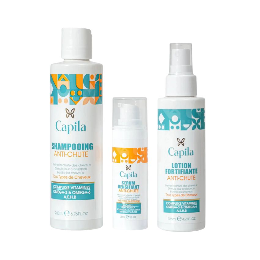 Capila Pack Shampooing Anti-Chute 200ml + Sérum Densifiant Anti-Chute 30ml + Lotion Fortifiante Anti-Chute 125ml