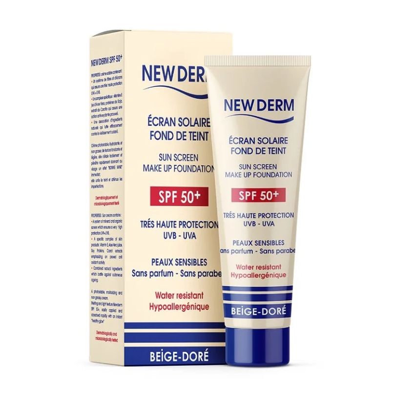 New Derm Écran SPF50+ Fond de Teint Beige Doré