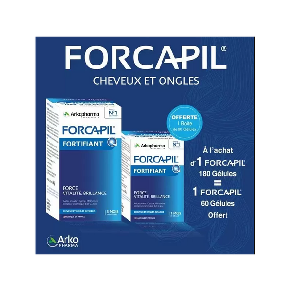 Forcapil Pack Cheveux & Ongles – 180 + 60 Gélules
