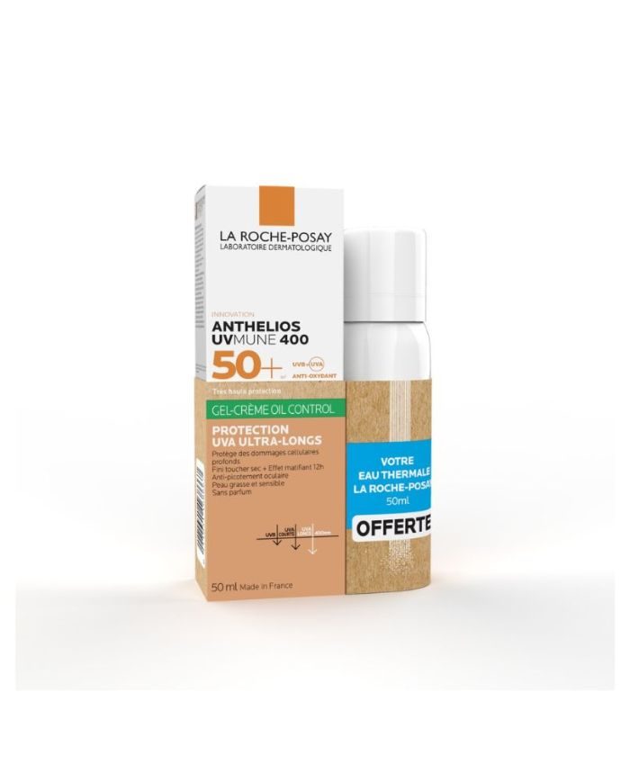 La Roche Posay Anthelios UVMUNE 400 Gel-Creme OIL Control Teinte SPF50+ 50ml + Eau Thermale