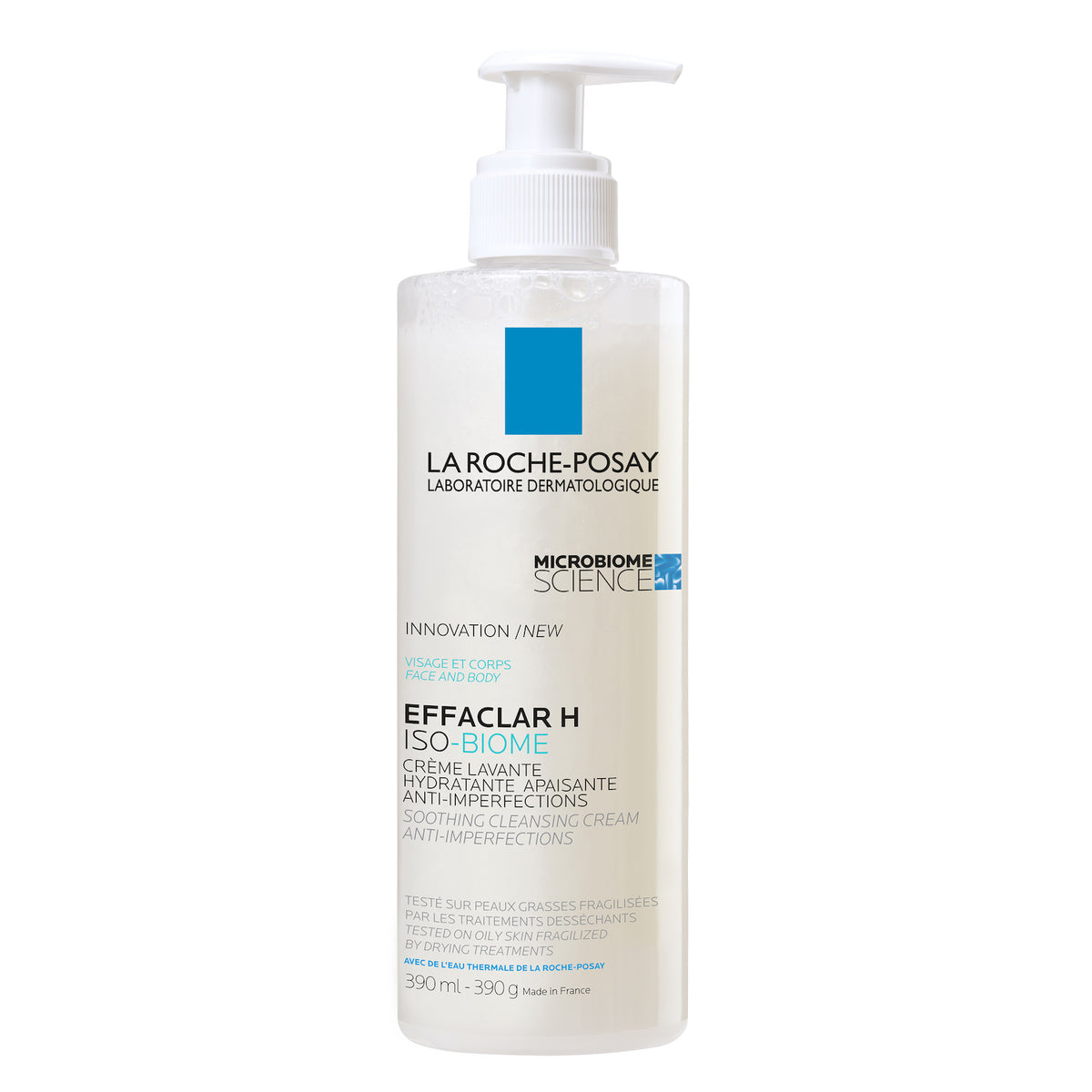 La-Roche-Posay Effaclar H Iso-biome Crème Nettoyante Peau sèche à tendance acnéique 390ml