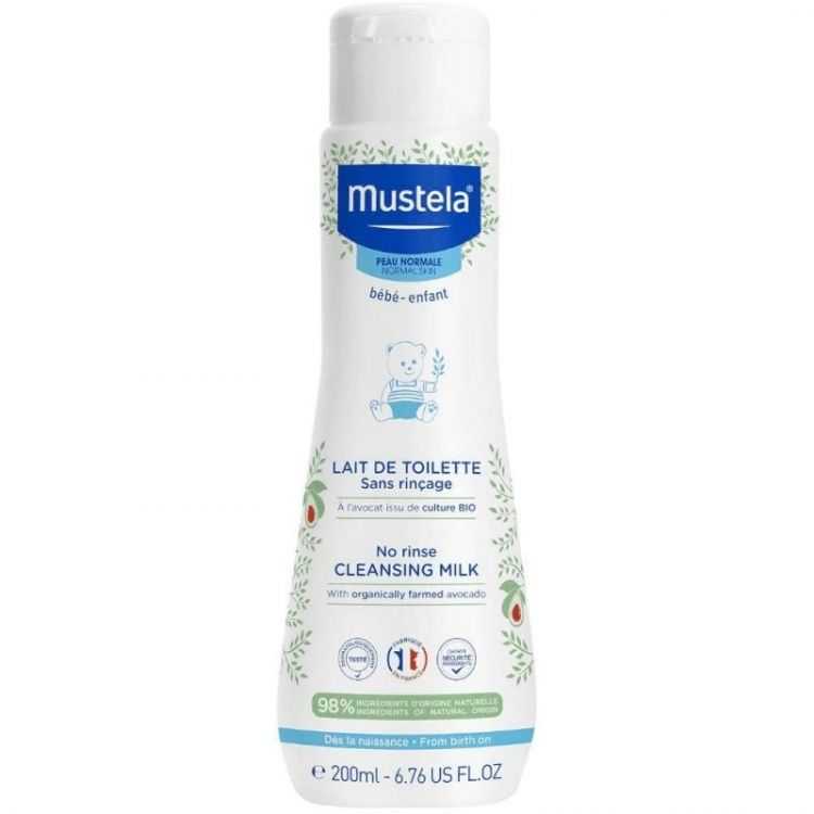 Mustela Lait de Toilette sans Rinçage à l'Avocat Peau Normale 200ml