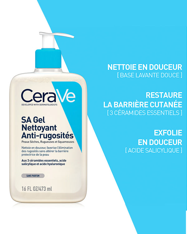 Cerave SA Gel Nettoyant Anti-Rugosites Peau Seche et Rugueuse 236ml