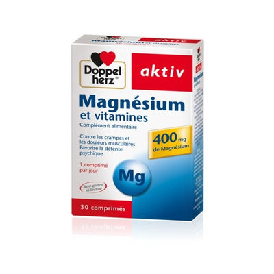 Doppelherz Aktiv Magnésium + Vitamines B12 C E – 30 Comprimés