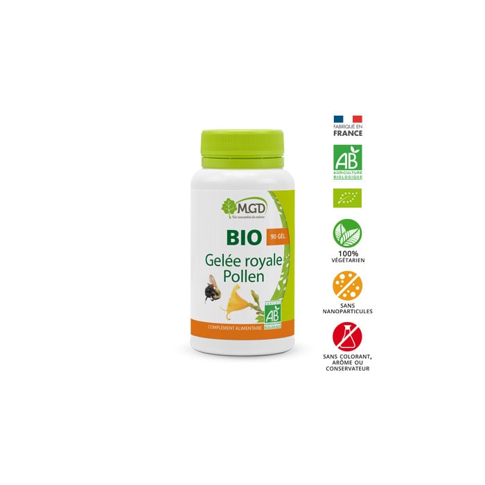 MGD Nature Gelée Royale Pollen Bio 90 gélules