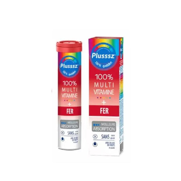 PLUSSSZ Multivitamine + Fer 20 comprimés effervescents
