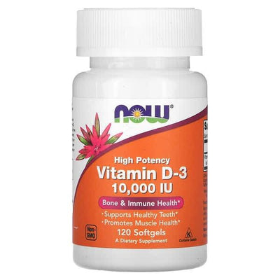 NOW Foods Vitamin D3 10 000 IU – 120 Softgels