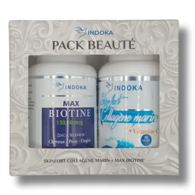 Indoka Pack Beauté Max Biotine + Skinfort Collagène Marin