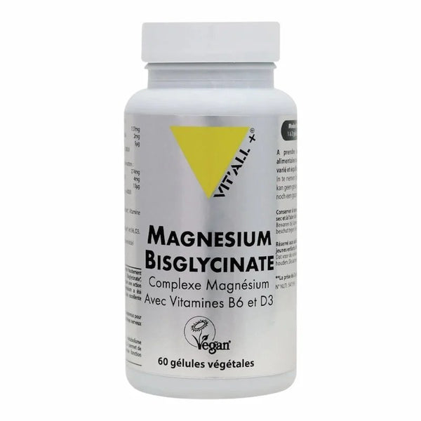 Vitall+ Magnésium Bisglycinate B6 D3 60 gélules