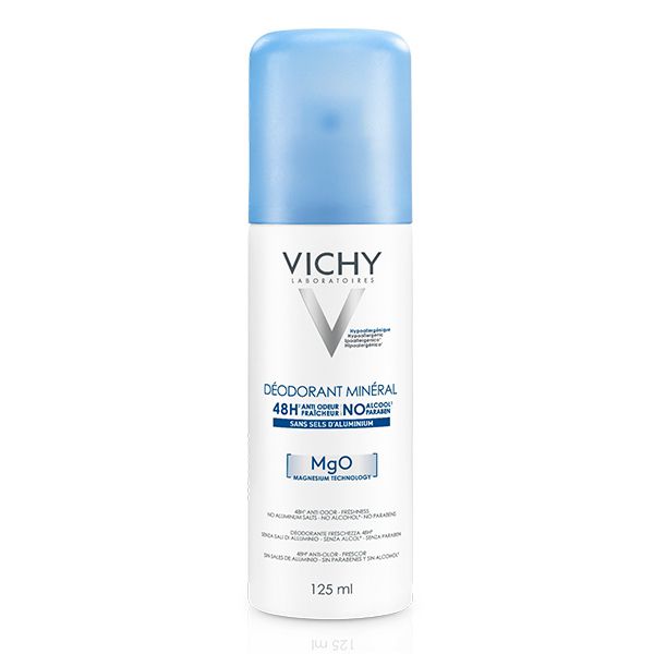 Vichy Dermo-Tolérance Déodorant Minéral 48H Aérosol Sans Sels d'Aluminium Peau Sensible et Réactive 125ml
