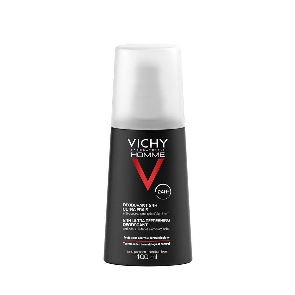 Vichy Homme Déodorant Vaporisateur Ultra-Frais 24H Peau Sensible 100ml